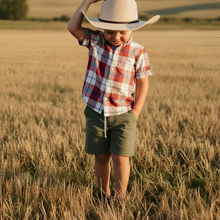 Boys Dress Shirt - Red Plaid