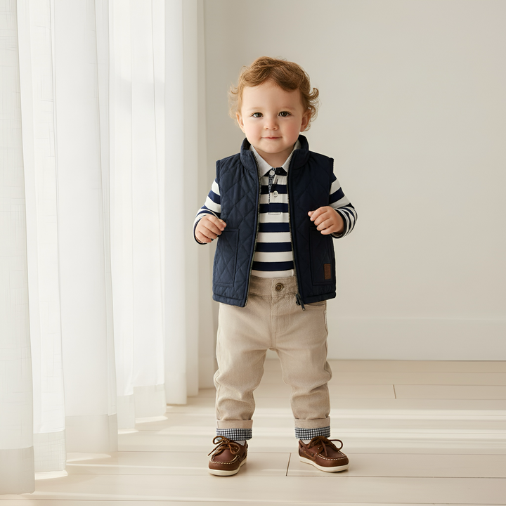 Baby Boys Campbell Vest - Navy