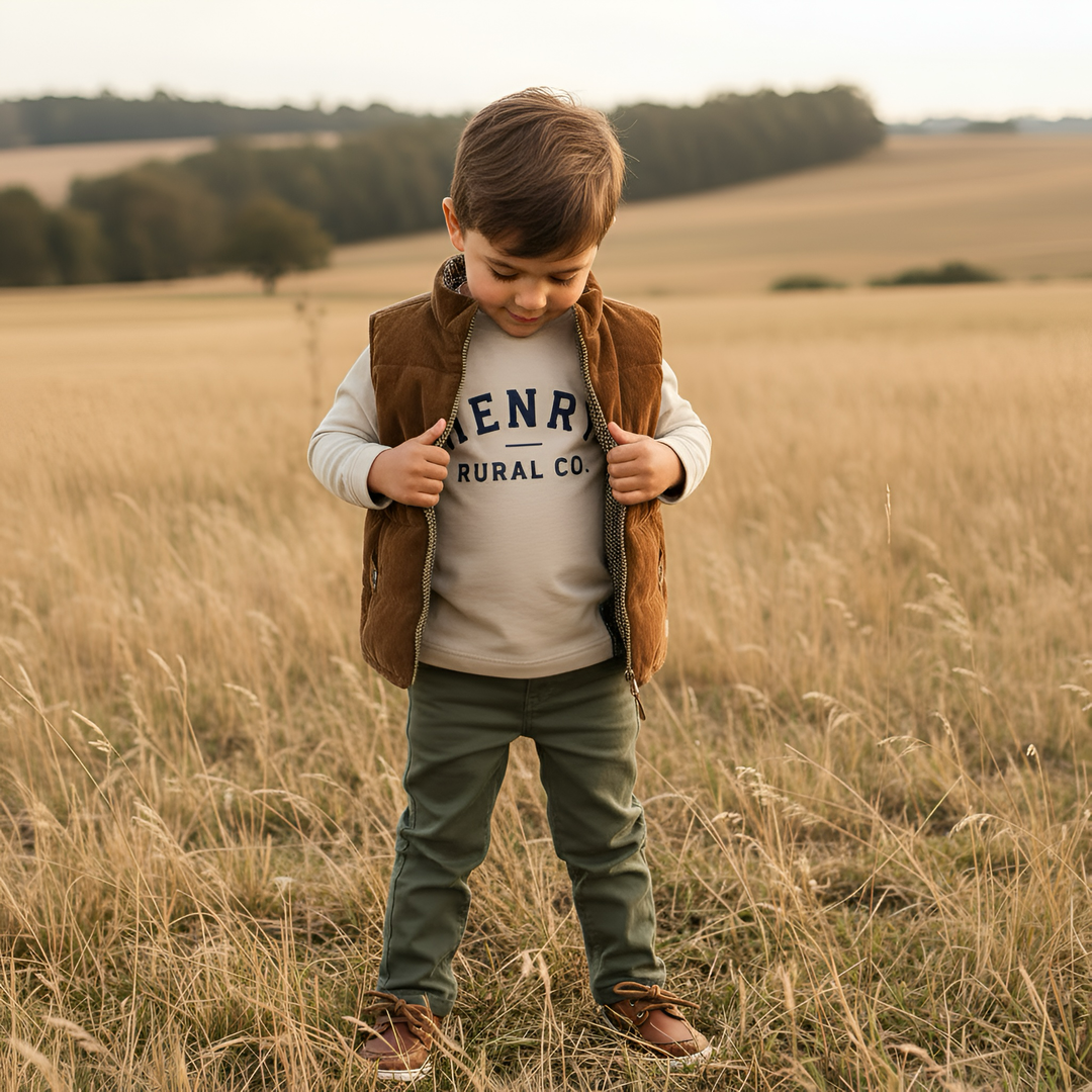 Boys LS Tee - Henry Rural Co - Stone