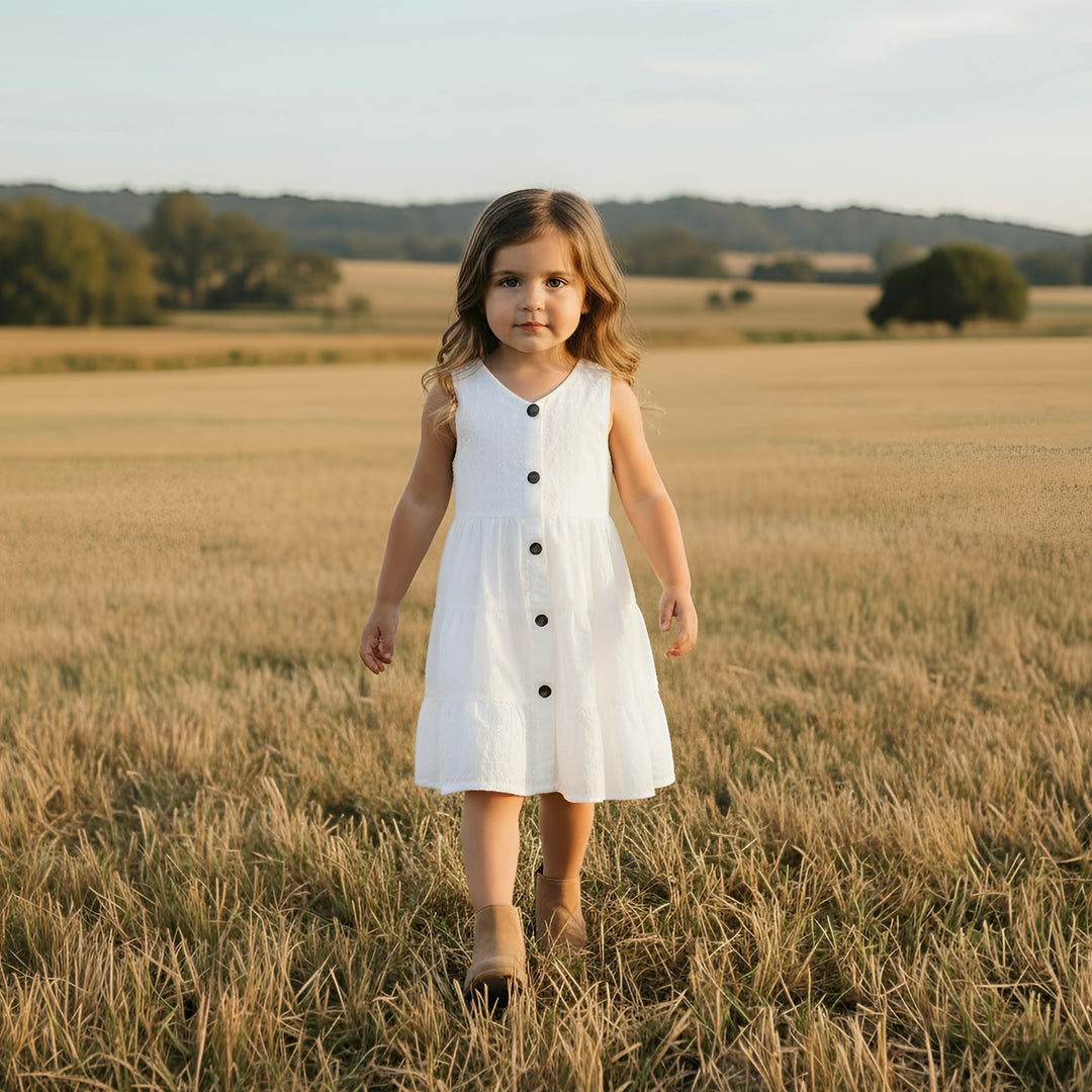 Girls Alice Dress - White
