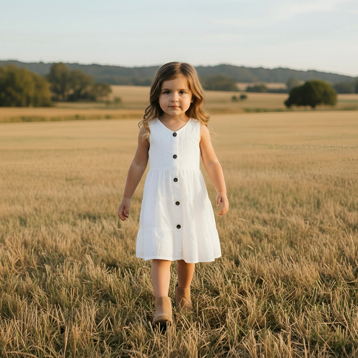 Girls Alice Dress - White
