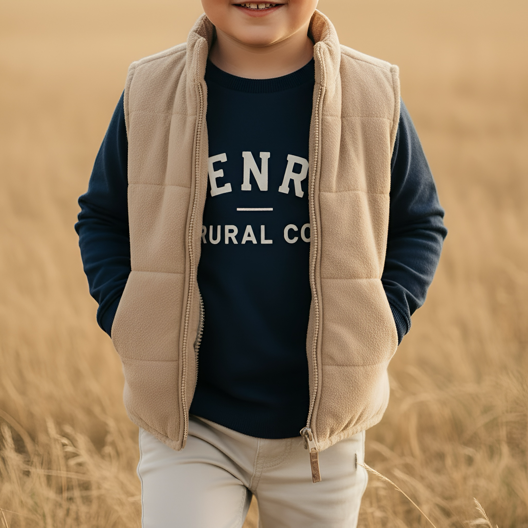 Boys LS Tee - Henry Rural Co - Navy