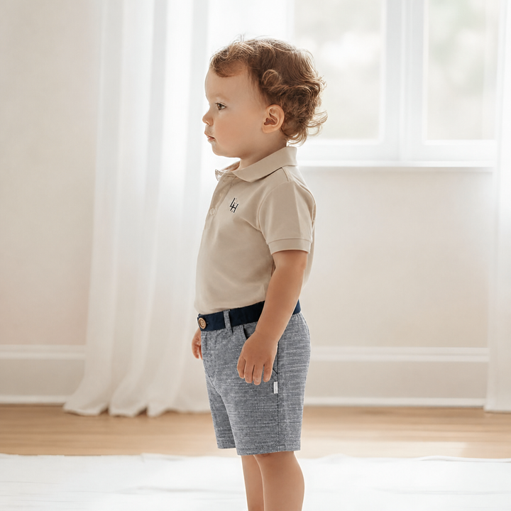 Baby Boys Oscar Shorts - Navy Slub