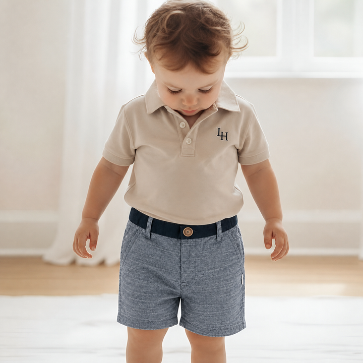 Baby Boys Oscar Shorts - Navy Slub