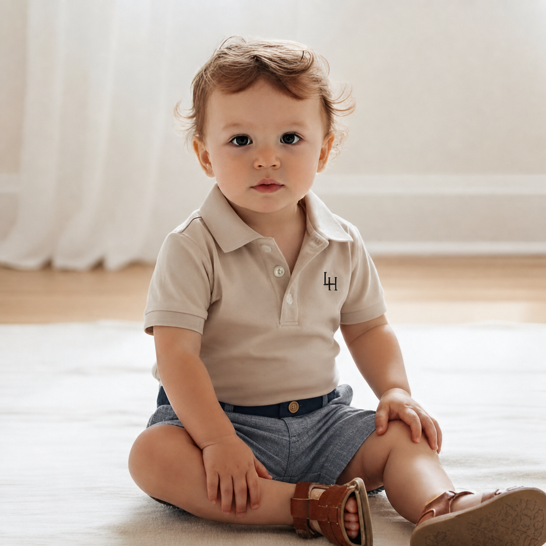 Baby Boys Oscar Shorts - Navy Slub