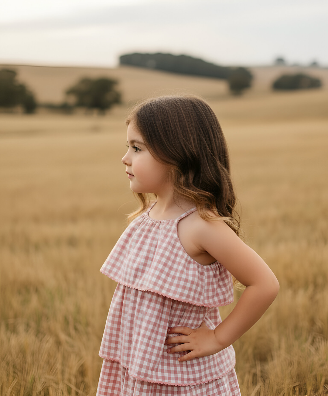 Girls Sadie Dress - Pink Check