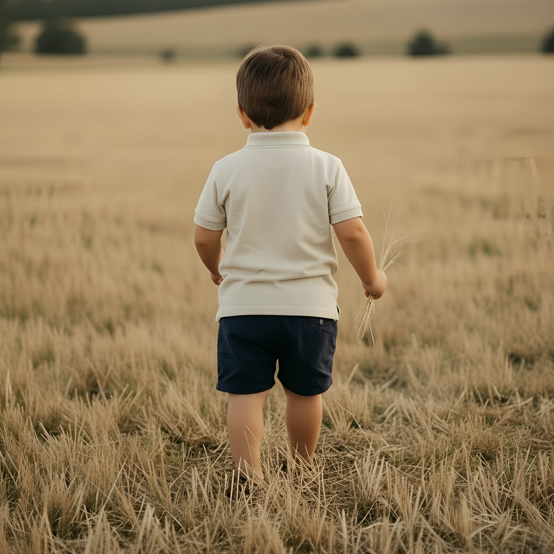 Boys Polo Shirt - Beige Grey 26