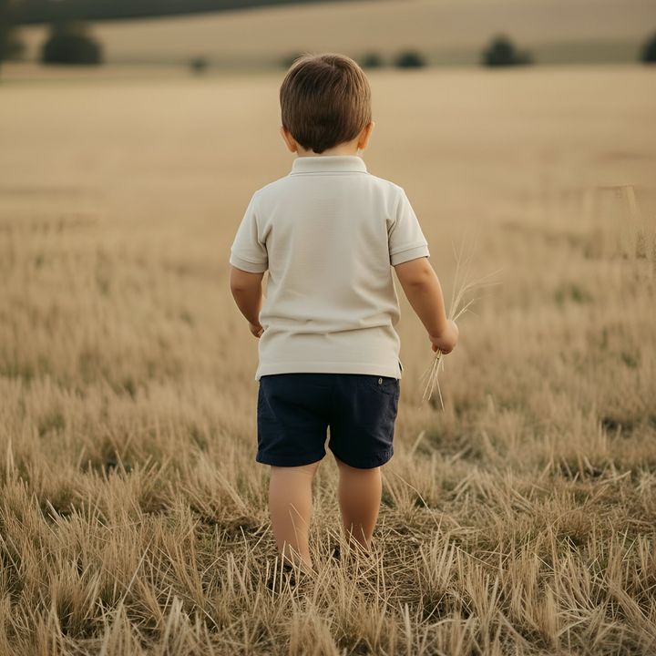 Boys Polo Shirt - Beige Grey 26