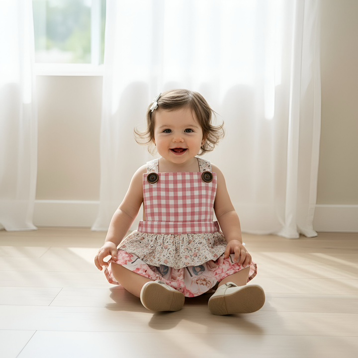 Baby Girls Frilly Playsuit -  Pretty Blossom