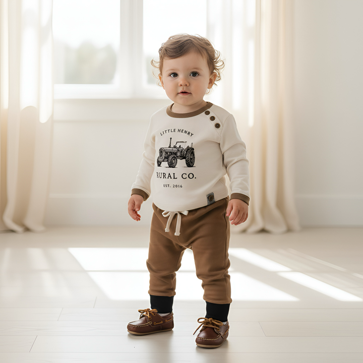 Baby Boys LS Graphic Tee - Vintage Tractor