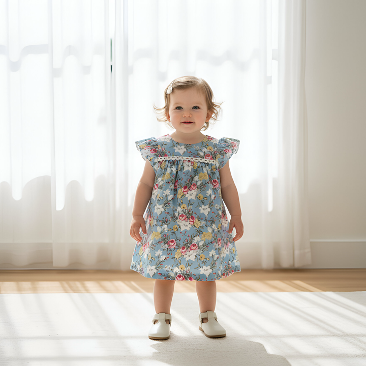 Baby Girls Maisy Dress - Blue Blossom