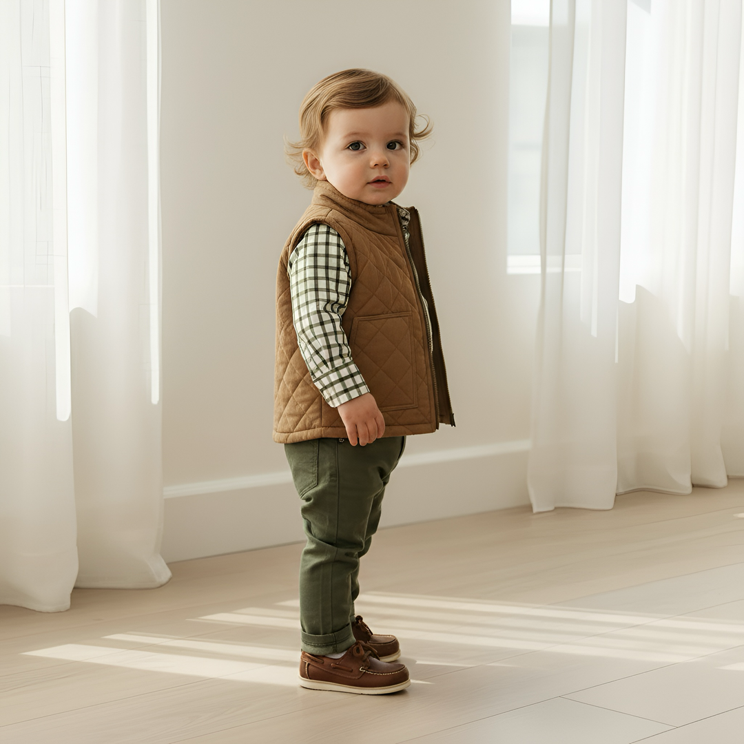 Baby Boys Campbell Vest - Chestnut