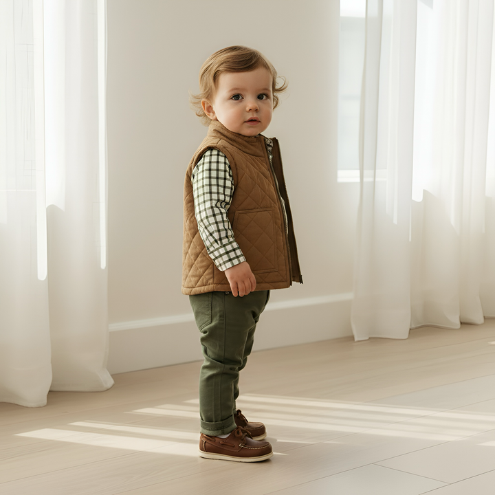 Baby Boys Campbell Vest - Chestnut