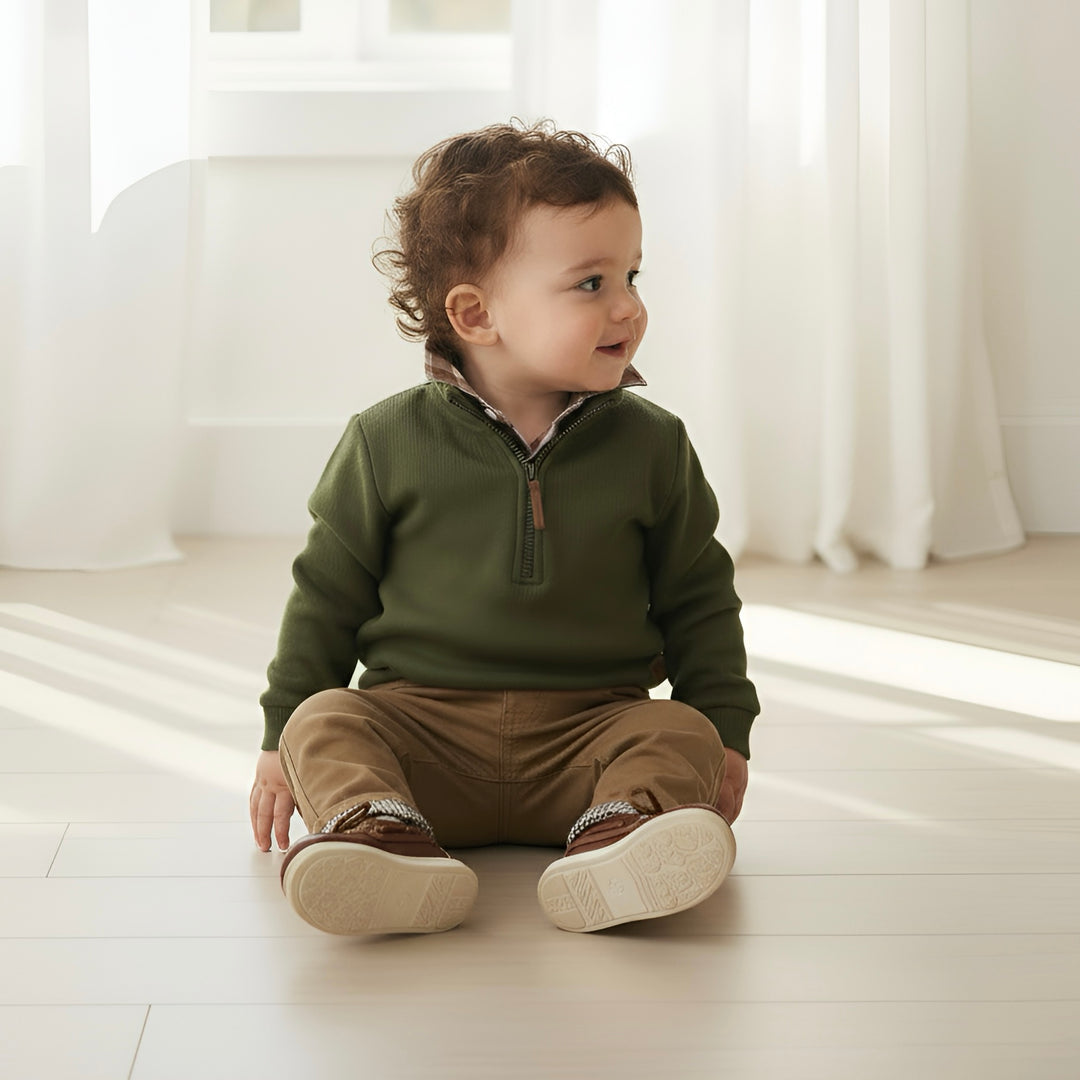 Baby Boys Harry Jumper - Dark Olive