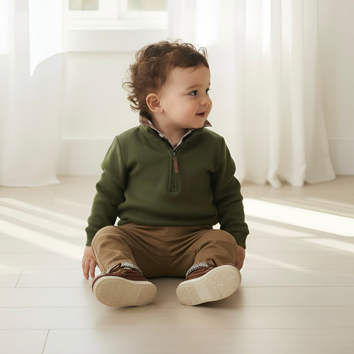 Baby Boys Harry Jumper - Dark Olive