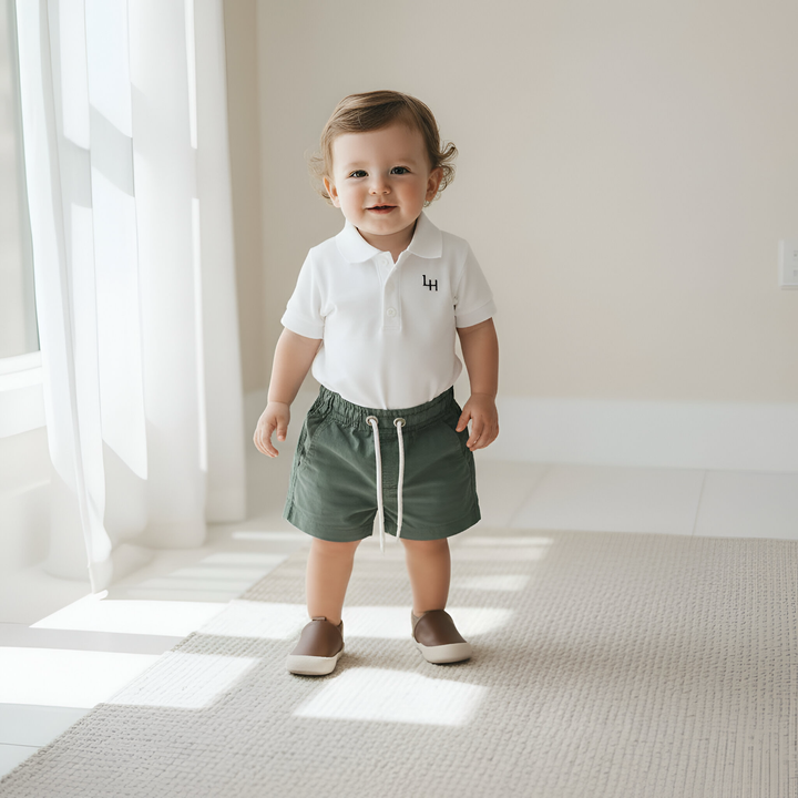 Baby Boys Sonny Short - Green Linen