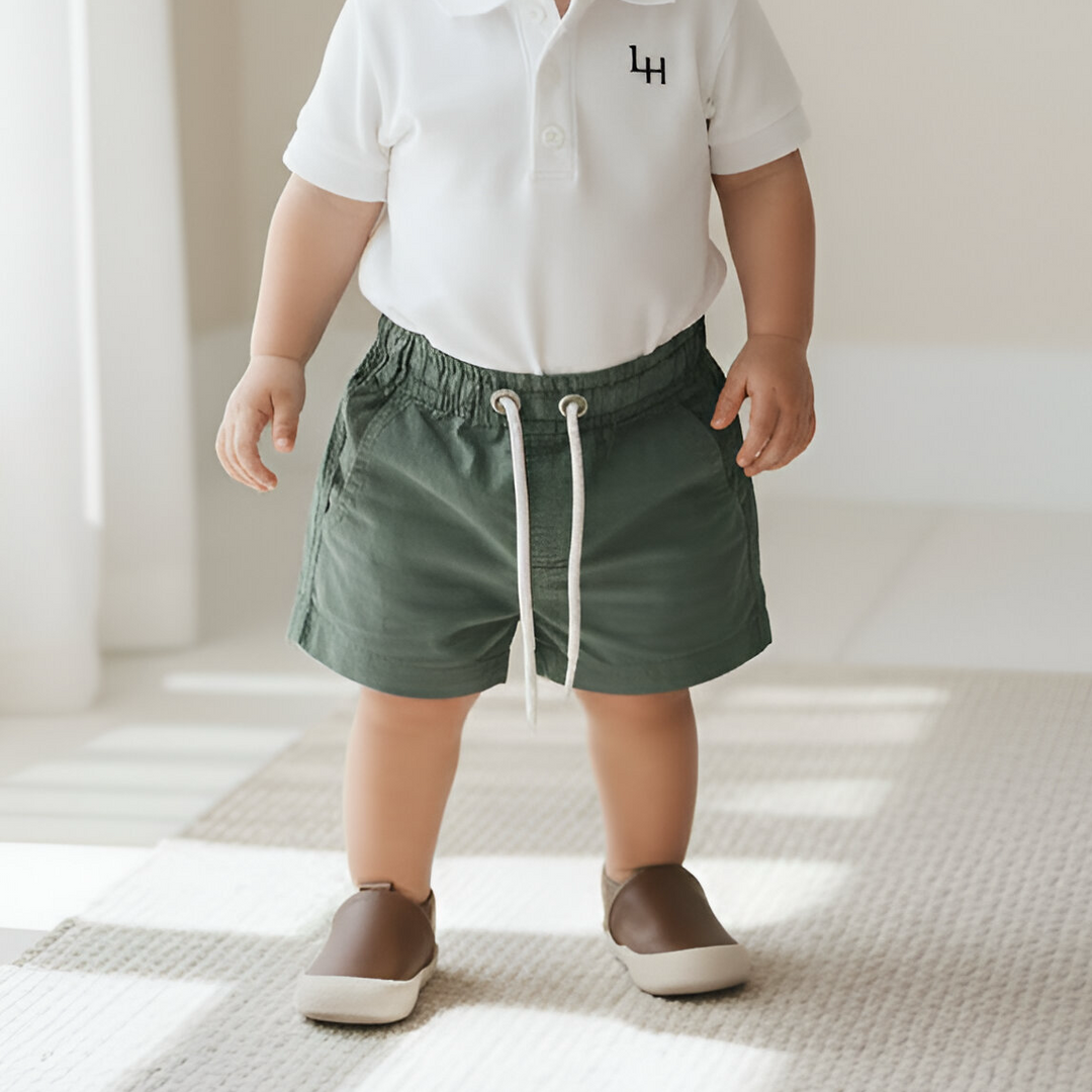 Baby Boys Sonny Short - Green Linen