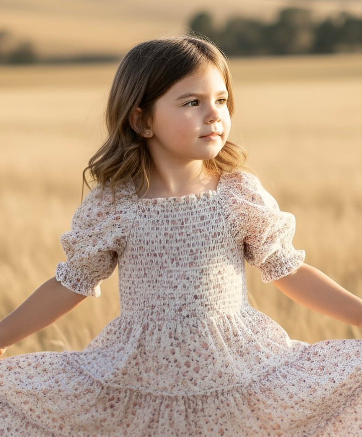 Girls Daisy Dress -  Pink Floral