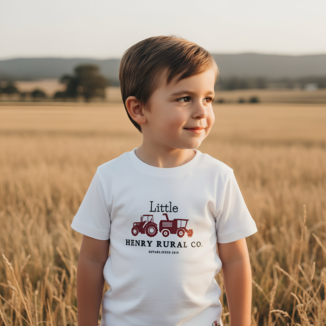 Boys Tractor Tee - Red 26