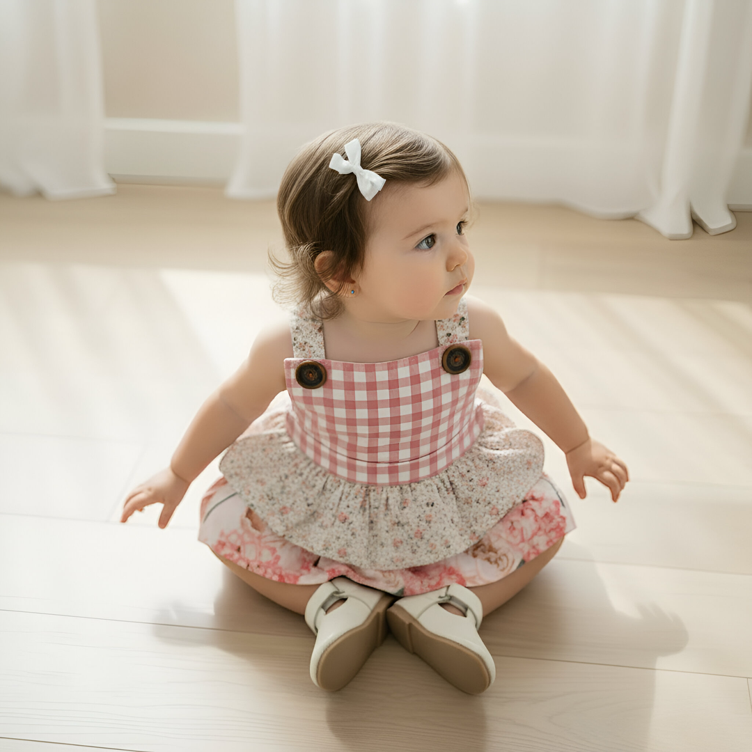 Baby Girls Frilly Playsuit -  Pretty Blossom