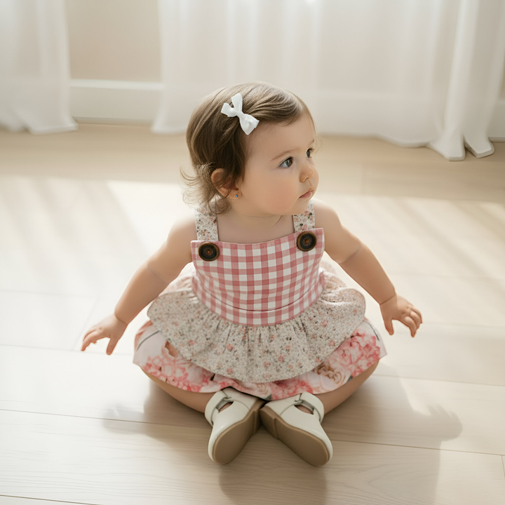 Baby Girls Frilly Playsuit -  Pretty Blossom