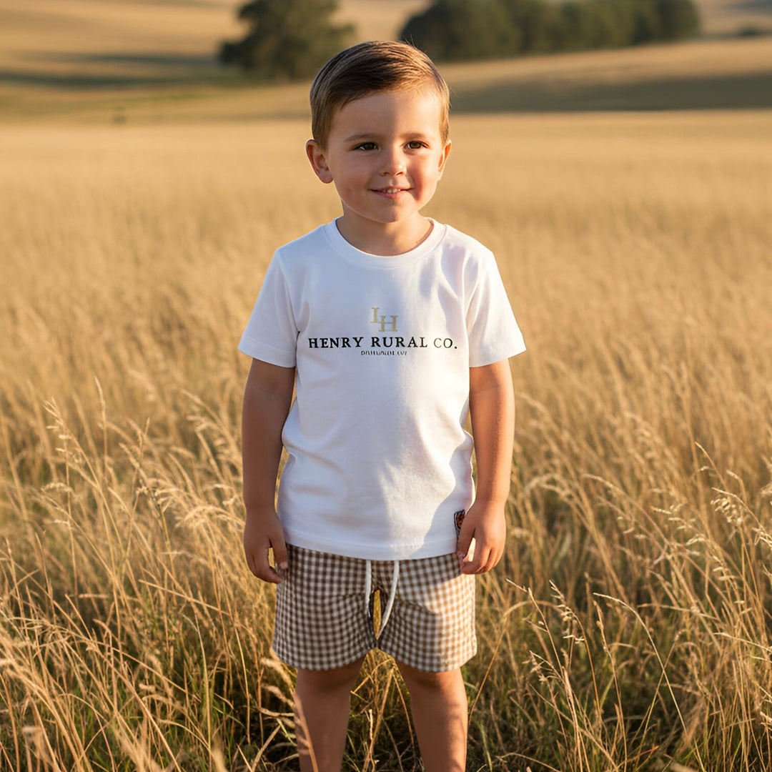 Boys Sonny Shorts - Brown Check 26