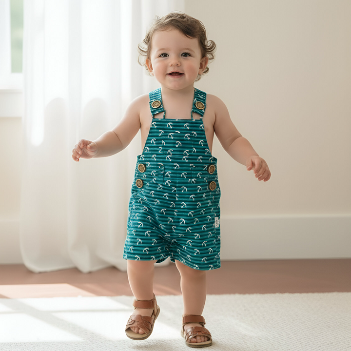 Baby Boys Roy Dungaree - Coastal Anchors 26