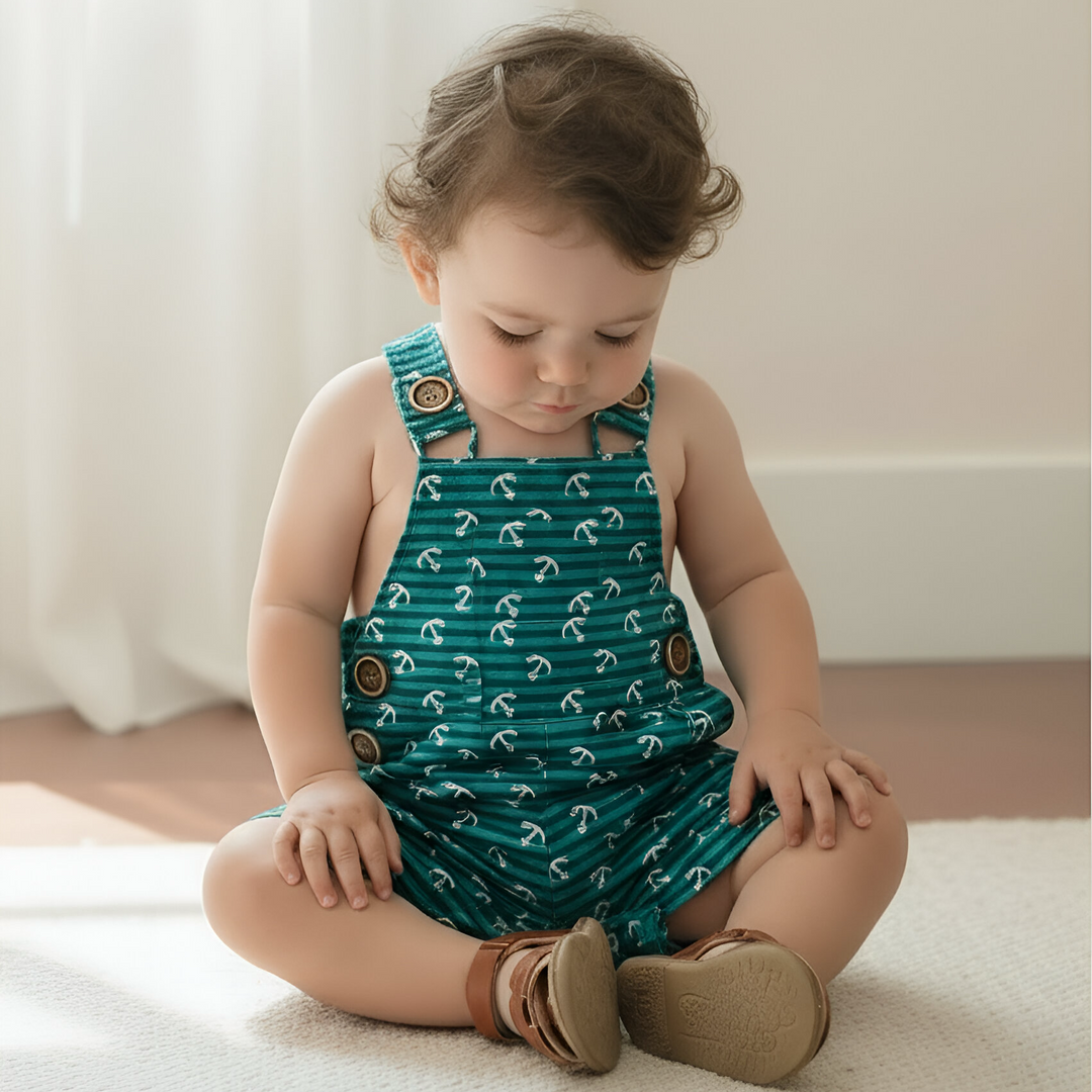 Baby Boys Roy Dungaree - Coastal Anchors 26