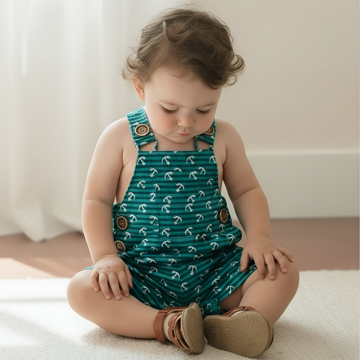 Baby Boys Roy Dungaree - Coastal Anchors 26