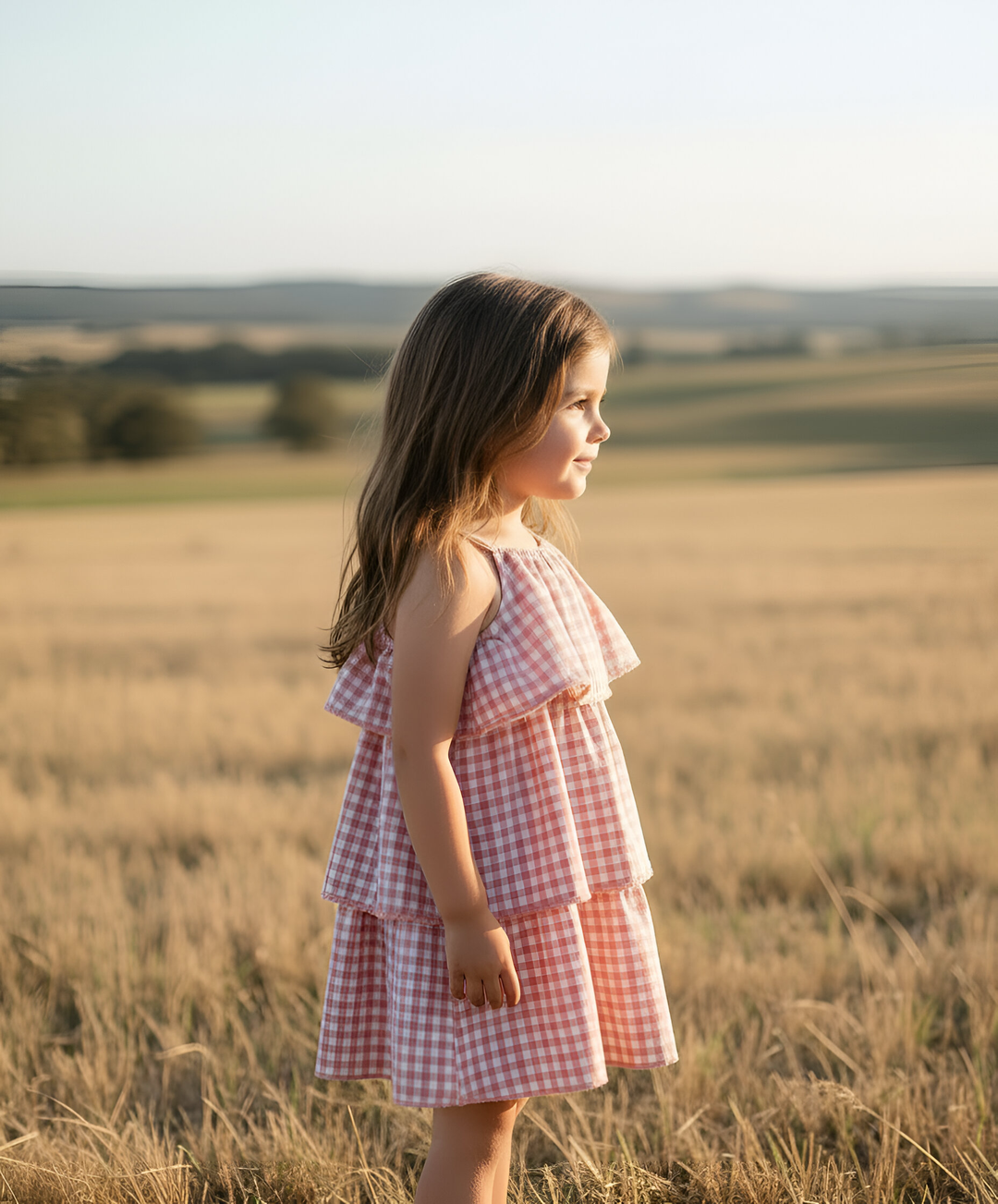 Girls Sadie Dress - Pink Check