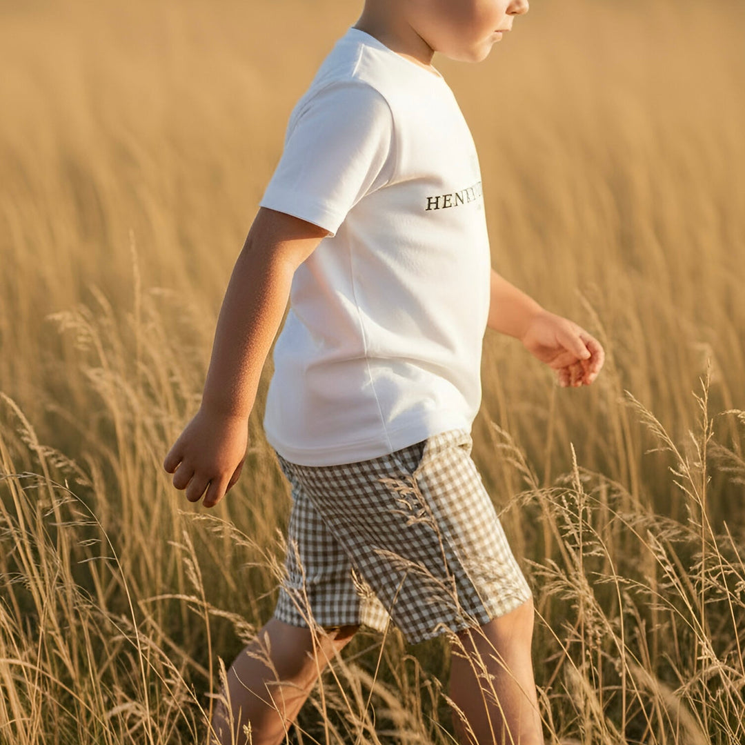Boys Sonny Shorts - Brown Check 26