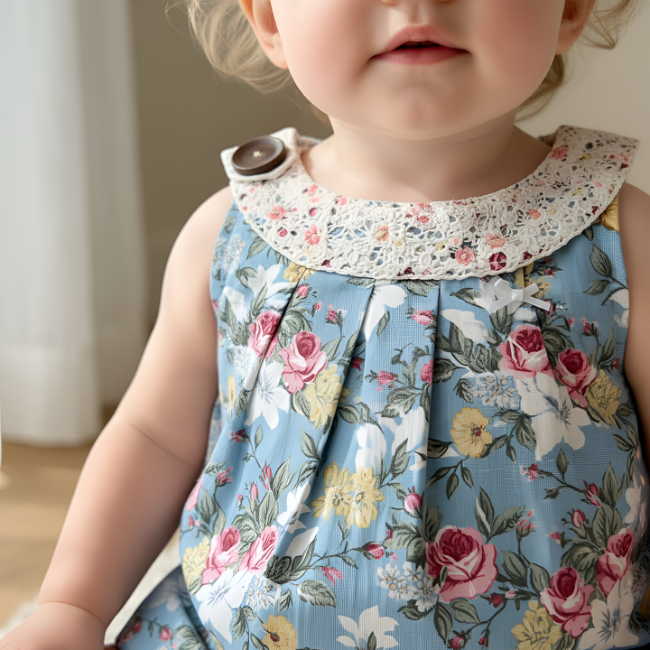 Baby Girls Sofia Playsuit - Blue Blossom