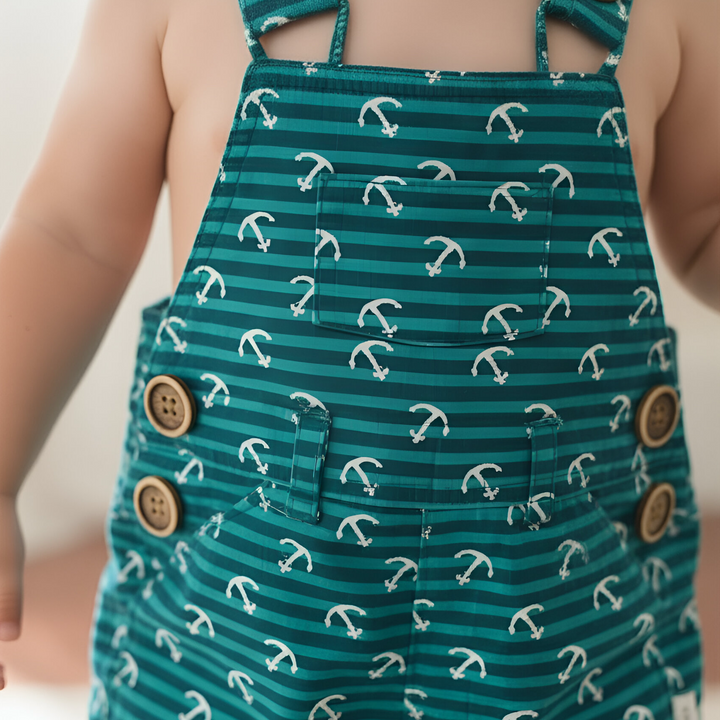 Baby Boys Roy Dungaree - Coastal Anchors 26