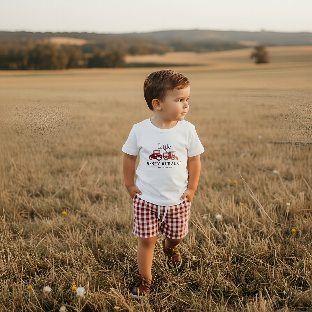 Boys Tractor Tee - Red 26