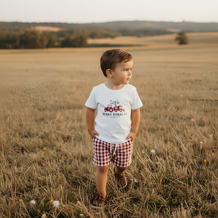 Boys Tractor Tee - Red 26