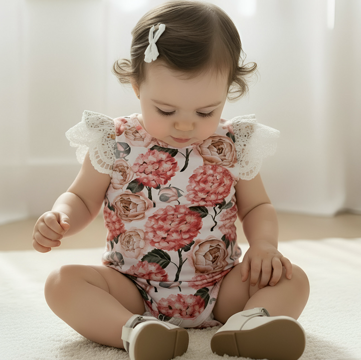 Baby Girls Knit Romper - Pink Blossom