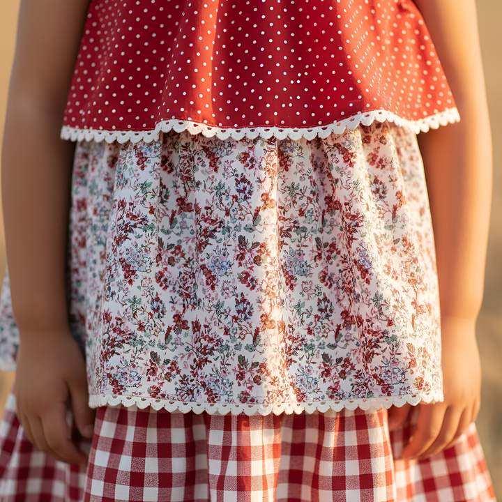 Girls Sadie Dress -  Festive Floral 25