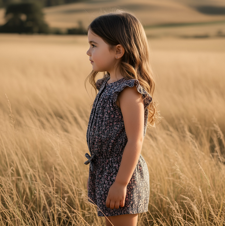 Girls Chloe Playsuit - Vintage Posy