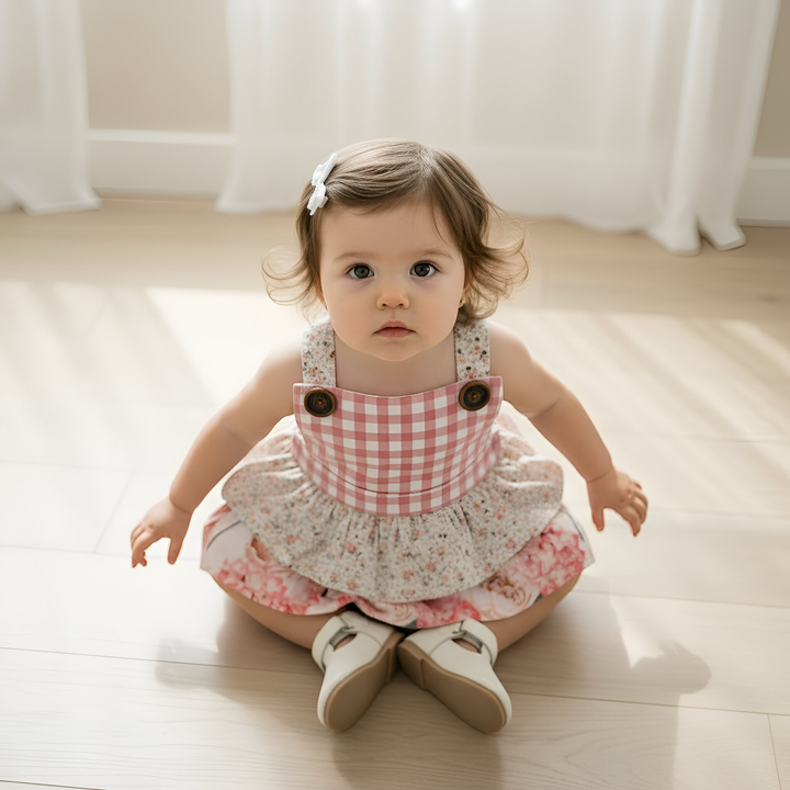 Baby Girls Frilly Playsuit -  Pretty Blossom