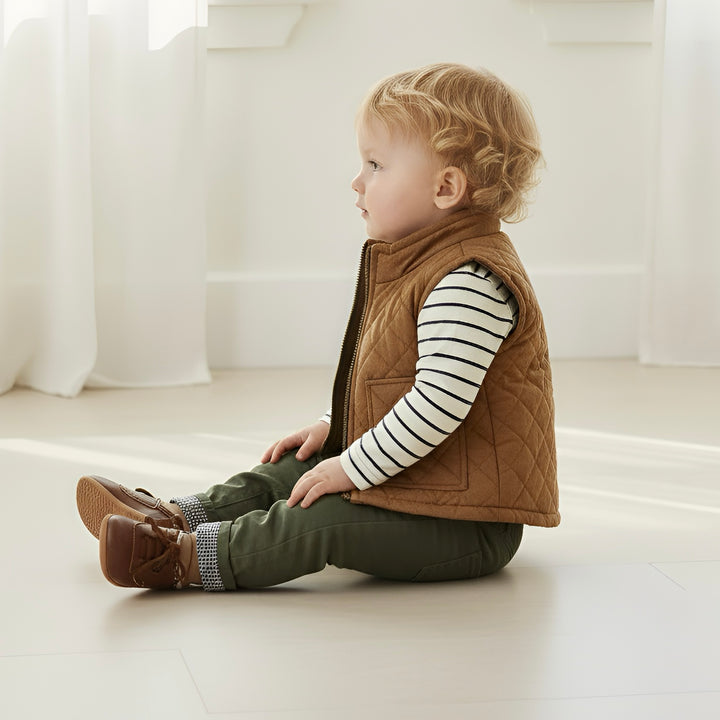 Baby Boys Campbell Vest - Chestnut