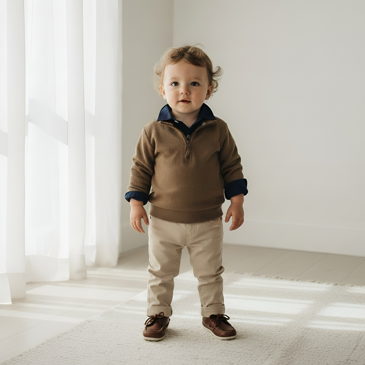 Baby Boys Dress Shirt Romper - Navy
