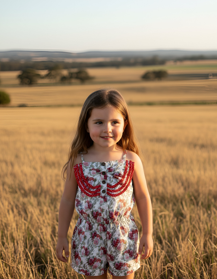 Girls Miranda Playsuit - Festive Florals