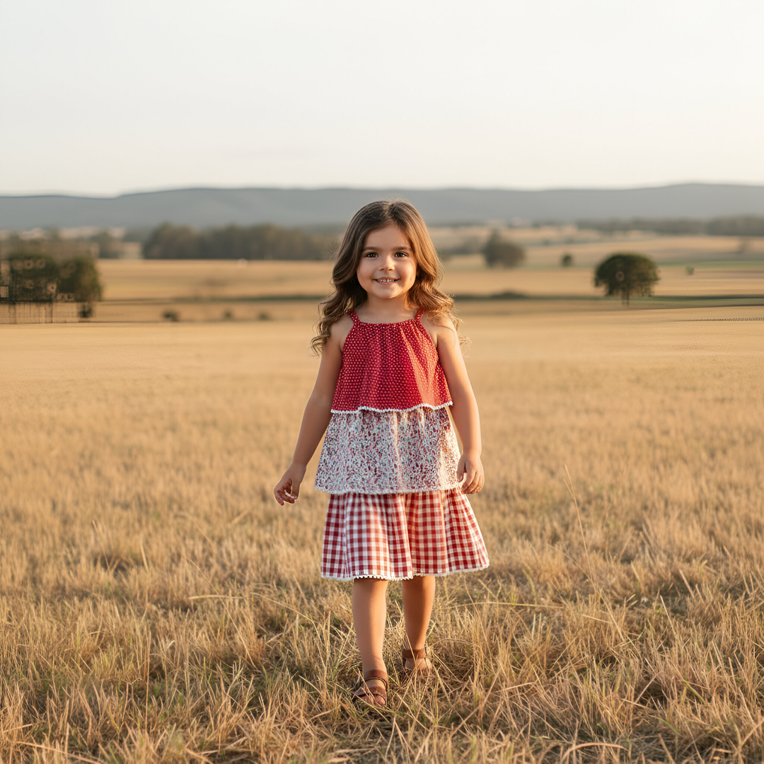 Girls Sadie Dress -  Festive Floral 25