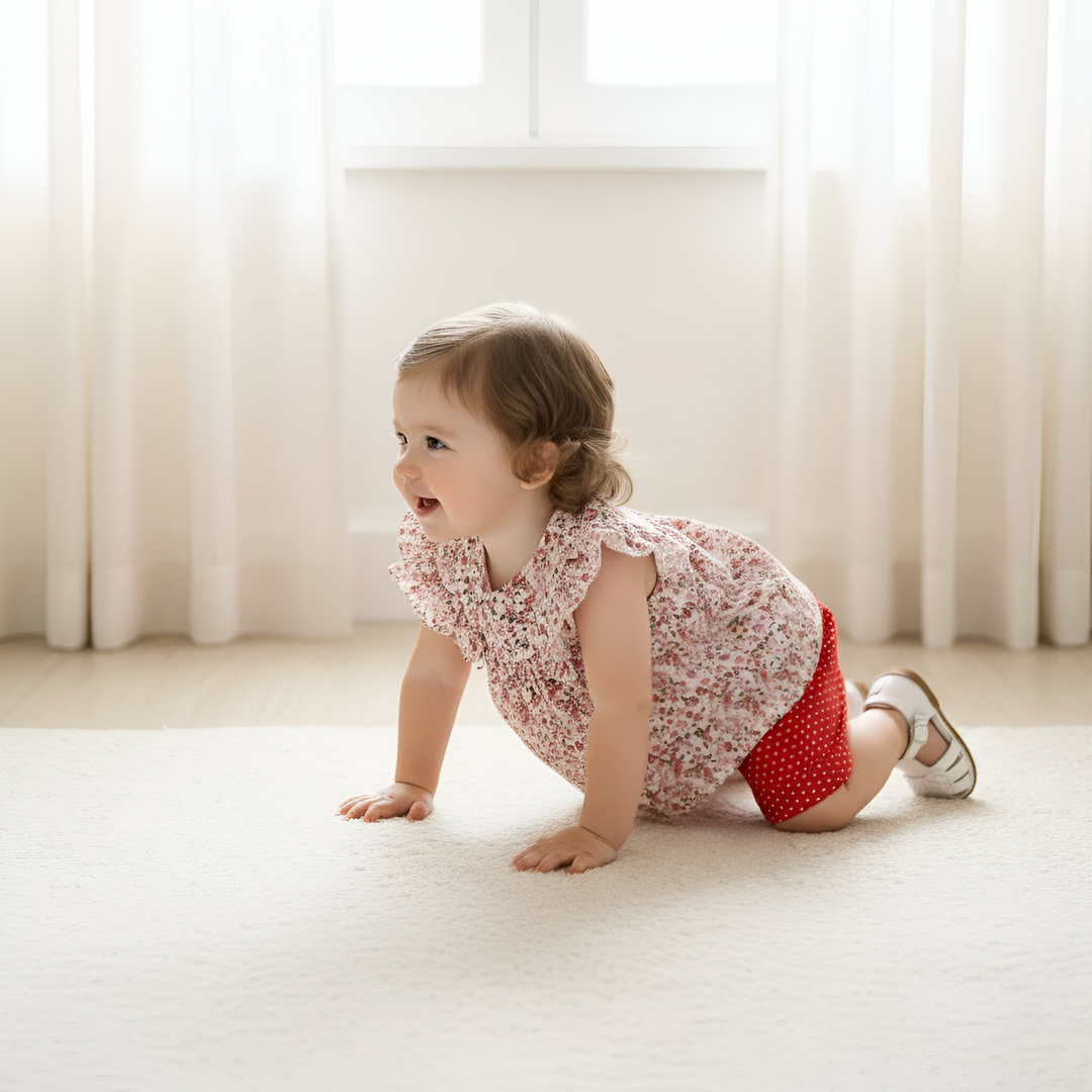 Baby Girls Lucy Shorts - Red Polka Dots