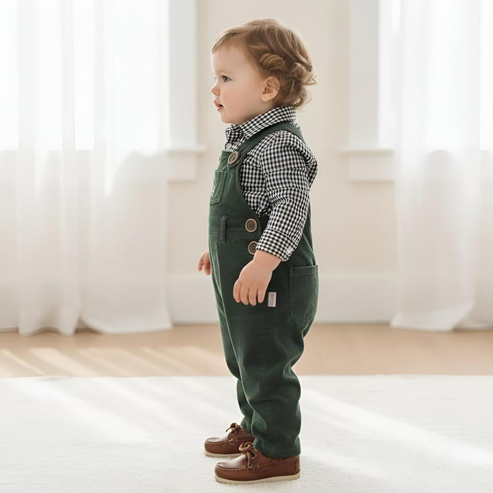 Baby Boys Roy Dungaree - Olive Corduroy