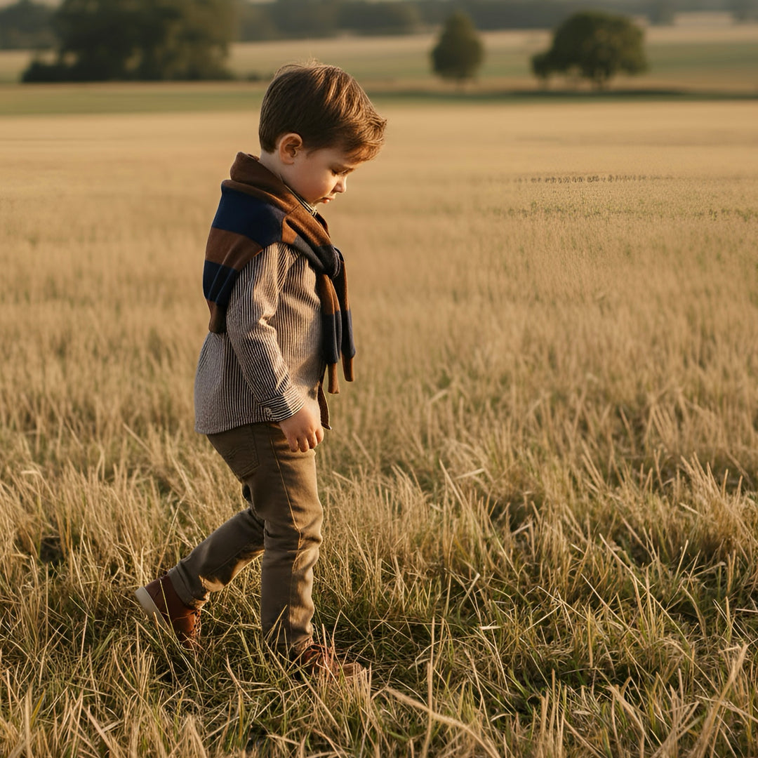 Boys Oxford Dress Shirt - Chestnut Stripe