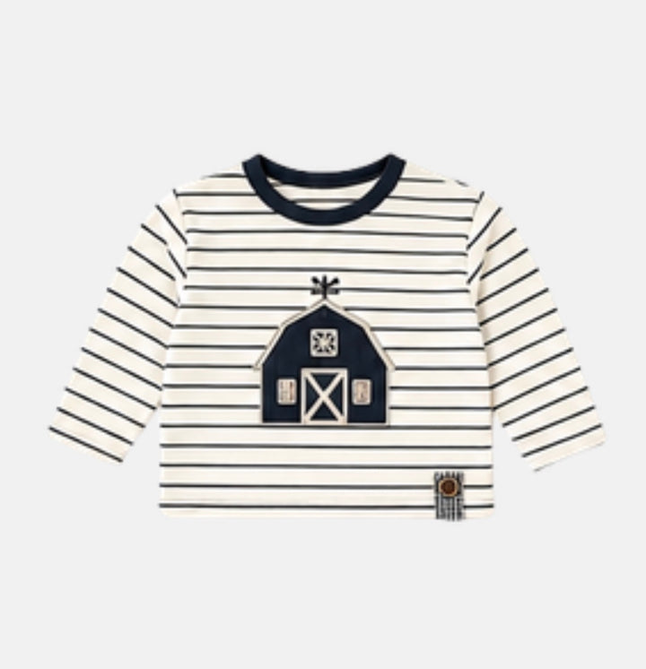 Baby Boys LS Applique Tee - Barn