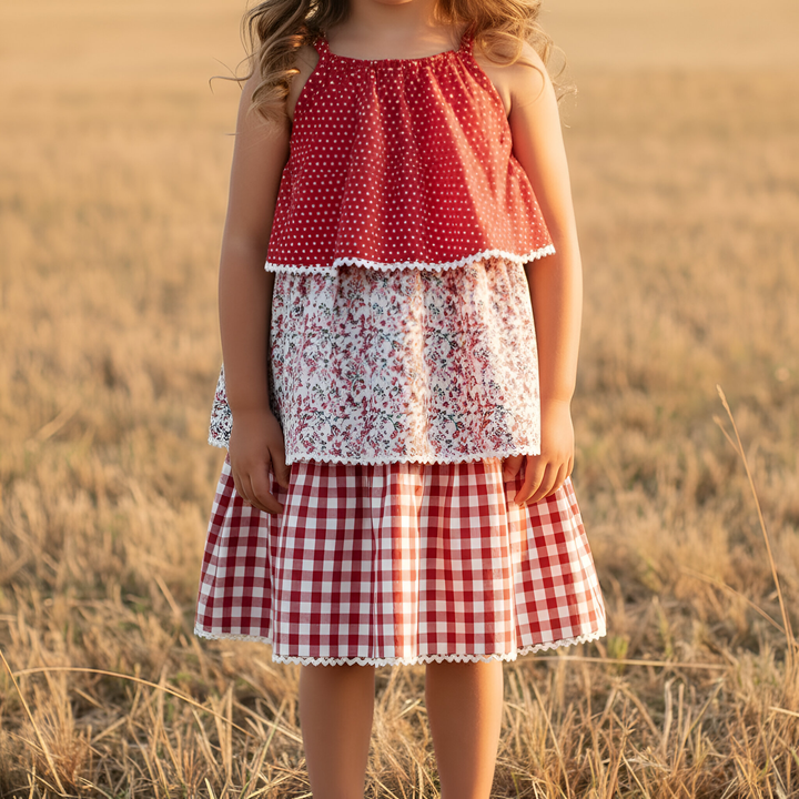 Girls Sadie Dress -  Festive Floral 25