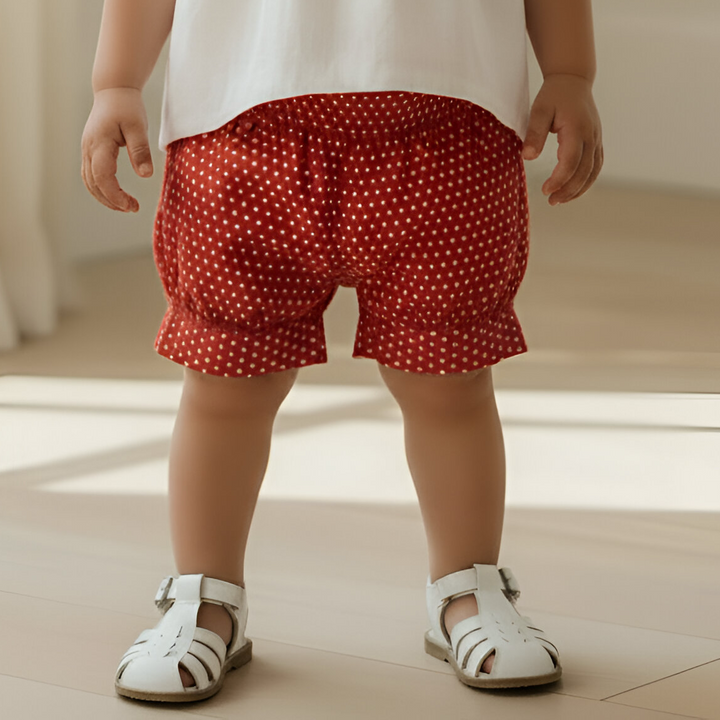 Baby Girls Lucy Shorts - Red Polka Dots