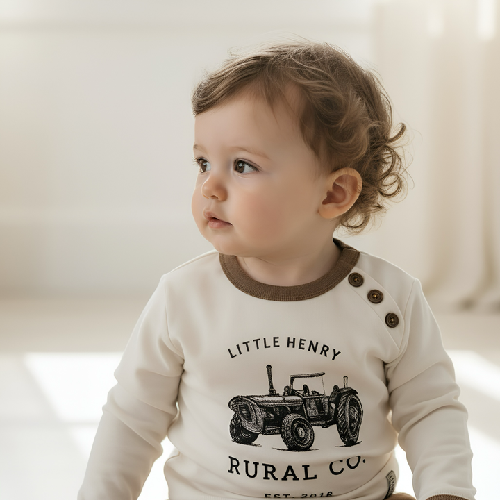 Baby Boys LS Graphic Tee - Vintage Tractor
